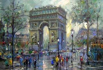 パリ Painting - st059B 印象派パリの風景